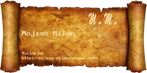 Mojzes Milán névjegykártya